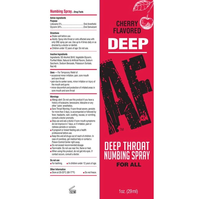 Deep Af Numbing Throat Spray - Available Variations