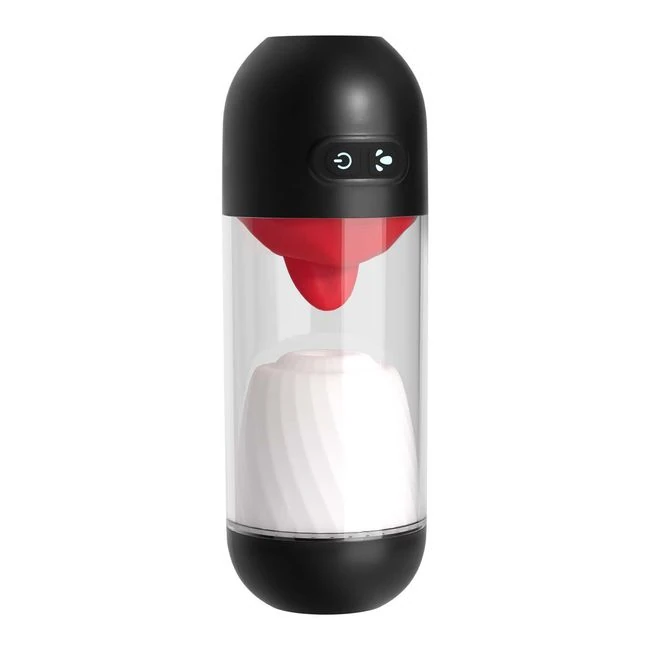 Delite Masturbator with Tongue Action White - Grip, Control, and Discretion