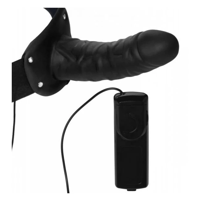 Deluxe Vibro Erection Assist Hollow Silicone Strap on - Shape & Texture