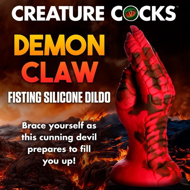 Demon Claw Fisting Silicone Dildo - Red - Shape & Texture