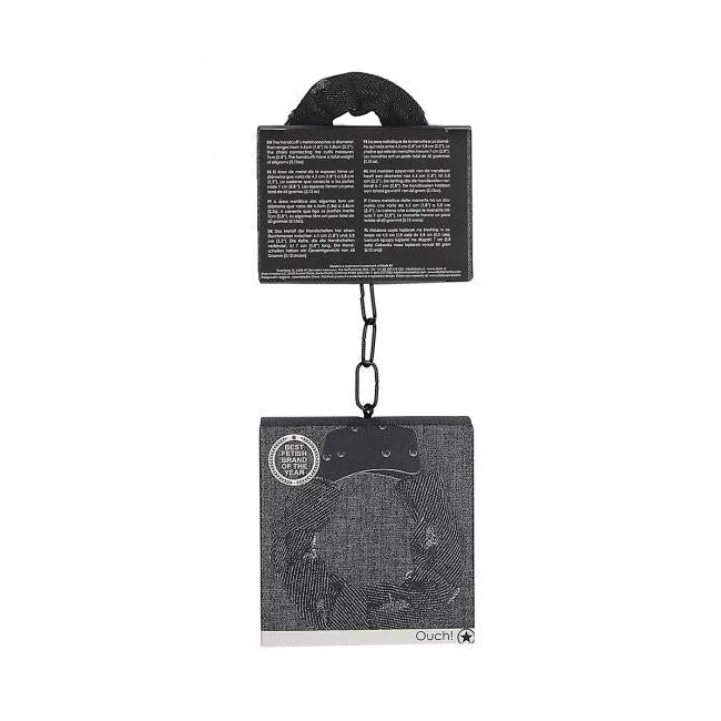 Denim Metal Handcuffs - Roughend Denim Style - Black - Hardware & Fasteners