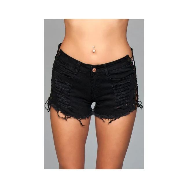 Denim Shorts Lace Up Side Detalil - Fabric & Feel