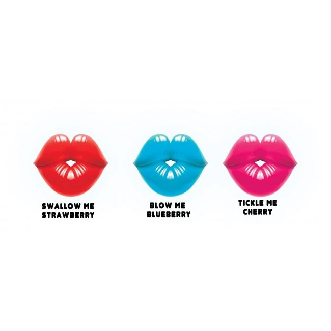 Dick Lips Gummy Cock Ring 3pk - Three Fruit Flavors in One Pack