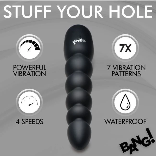 Digital Silicone Anal Beads - Vibration & Control Features