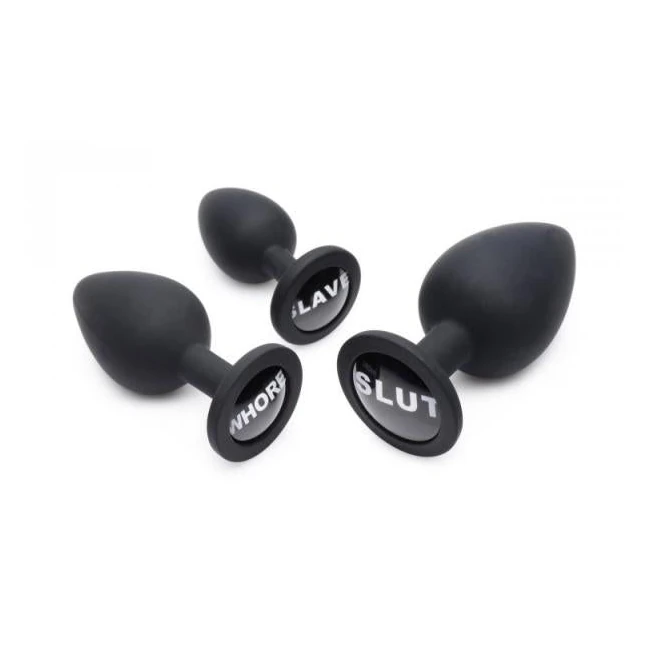 Dirty Words Anal Plug Set 3 Piece Black Plugs - Material & Safety