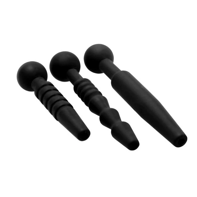 Master Series Dark Rods 3 Piece Penis Plug Set Silicone - Comfort & Fit