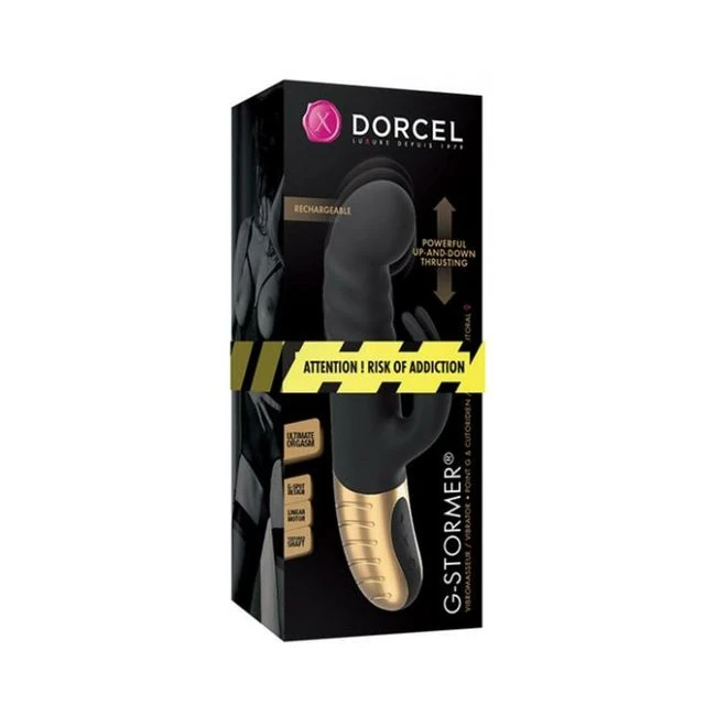 Dorcel G-stormer Thrusting G-spot Rabbit Vibrator Black Gold - Vibration Modes