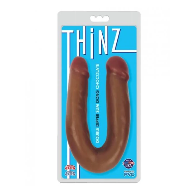 Double Dipper Slim Dildo - Dark - Shape & Texture
