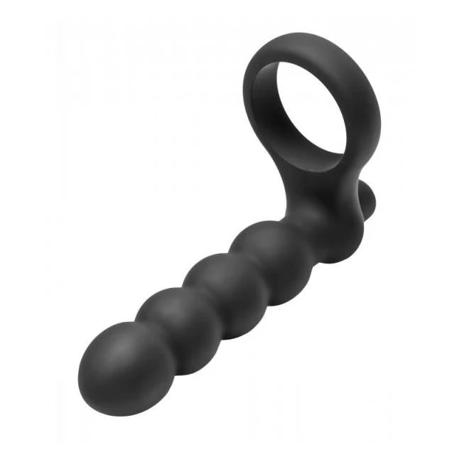Double Fun Cock Ring with Double Penetration Vibe - Dual Penetration & Stimulation