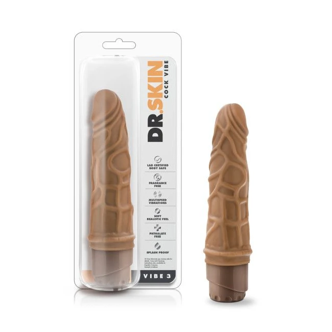 Dr Skin Cock Vibe #3 7.25 Mocha " - Overview of the Dr. Skin Cock Vibe #3 7.25 Mocha