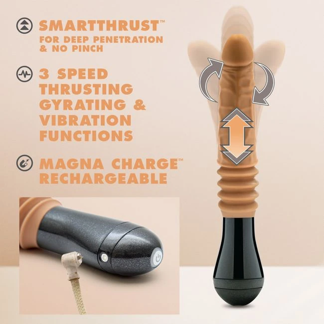 Dr Skin Dr. Arthur Thrusting Gyrating Vibrating Dildo Tan - How It Feels