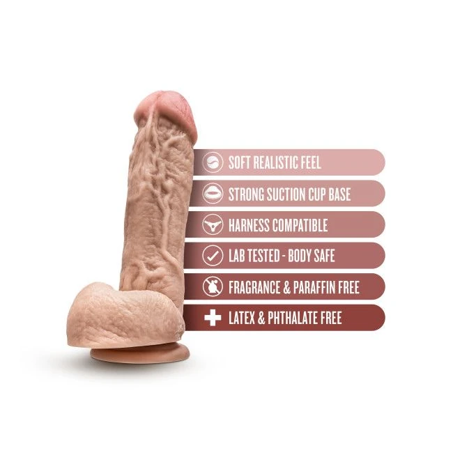 Dr. Skin Dr. D 8.5 in Dildo W/ Balls Beige - Experience Realism and Versatility with the Dr. Skin Dr. D