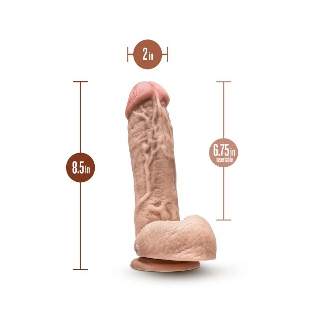 Dr. Skin Dr. D 8.5 in Dildo W/ Balls Beige - Shape, Texture & Features