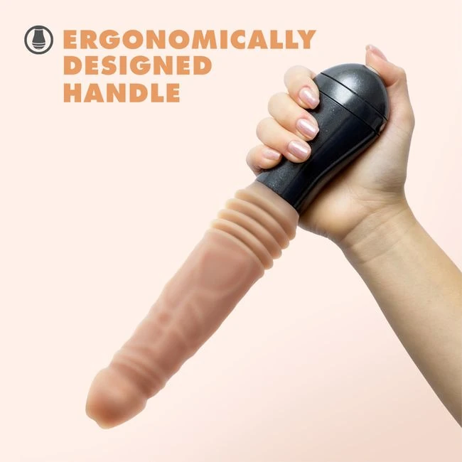 Dr. Skin Dr. Knight Thrusting Gyrating Vibrating Dildo Beige - Vibration Modes and Thrusting Action