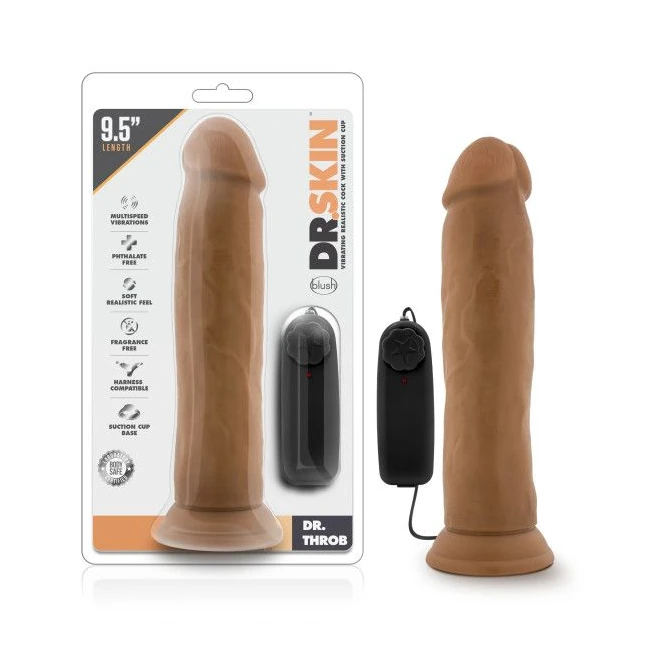 Dr Skin Dr Throb Vibrating Cock W/ Suction Cup - Vibration Modes & Features