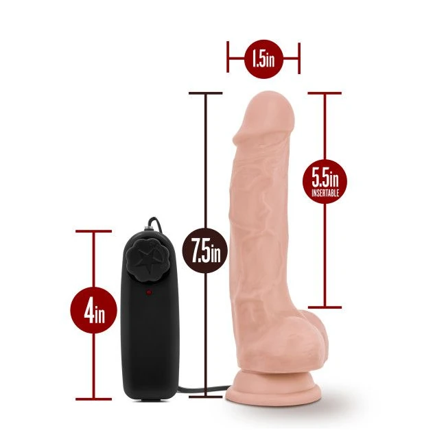 Dr Skin Dr Tim 7.5in Vibrating Cock W/ Suction Cup Vanilla - Design & Materials