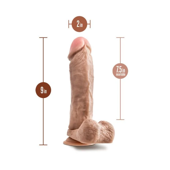 Dr. Skin Mr. Magic 9in Dildo W/ Balls Beige - Shape & Texture