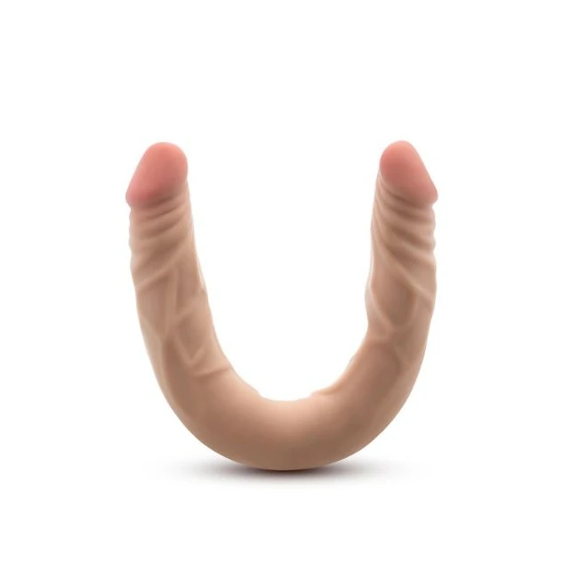 Dr Skin Plus - 14 Posable Double Dong - Beige " - Flexible, Posable Design for Customized Stimulation