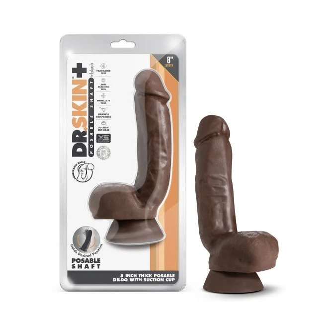 Dr Skin Plus Thick Dildo W/ Squeezable Balls - Shape & Texture