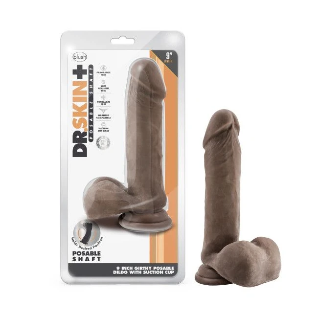 Dr Skin Plus Posable Dildo W/ Balls - Shape & Texture
