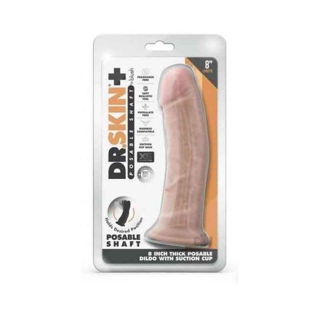 Dr Skin Plus Thick Pose Dildo 8 Chocola - Shape & Texture