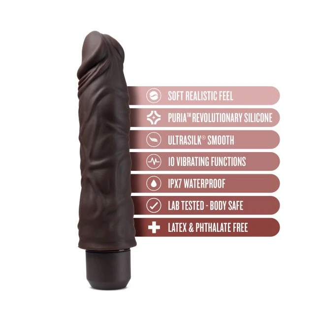 Dr. Skin Silicone Dr. David 8 in Vibrating Dildo Brown - Introducing the Dr. Skin Silicone Dr. David 8-inch Vibrating Dildo in Brown