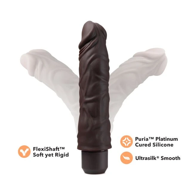 Dr. Skin Silicone Dr. David 8 in Vibrating Dildo Brown - Vibration Modes and Control