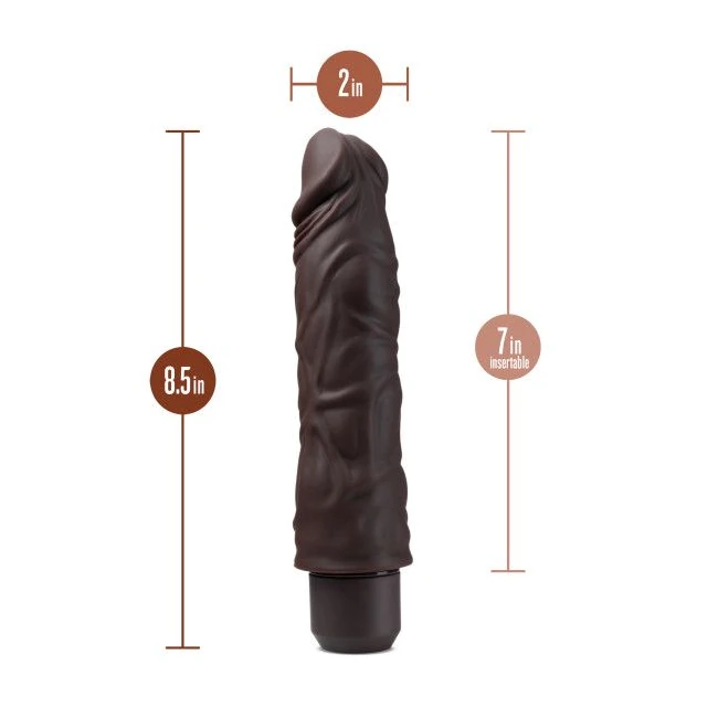 Dr. Skin Silicone Dr. David 8 in Vibrating Dildo Brown - Power & Performance
