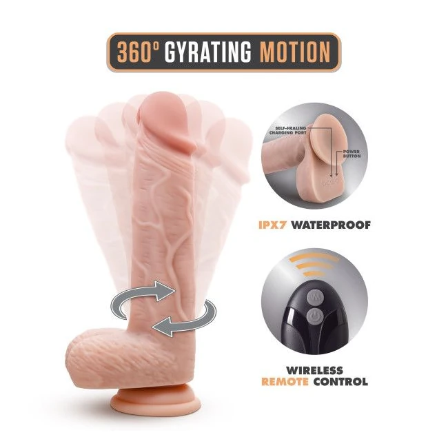 Dr Skin Silicone Dr Ethan 8.5 in Gyrating Dildo Beige - How It Feels