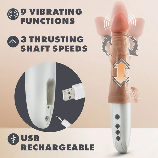 Dr Skin Silicone Dr Hammer 7in Thrusting Dildo W/ Handle Beige - How It Feels