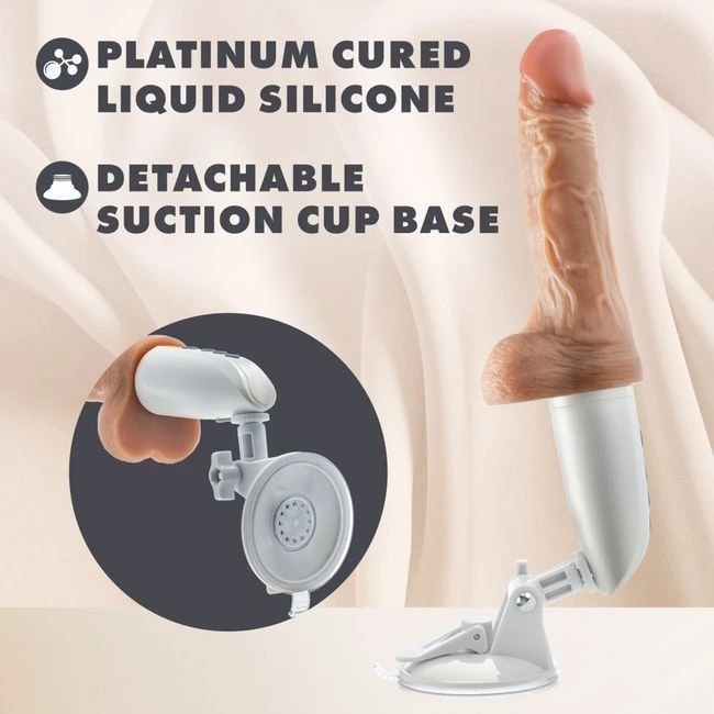 Dr Skin Silicone Dr Hammer 7in Thrusting Dildo W/ Handle Beige - Specifications