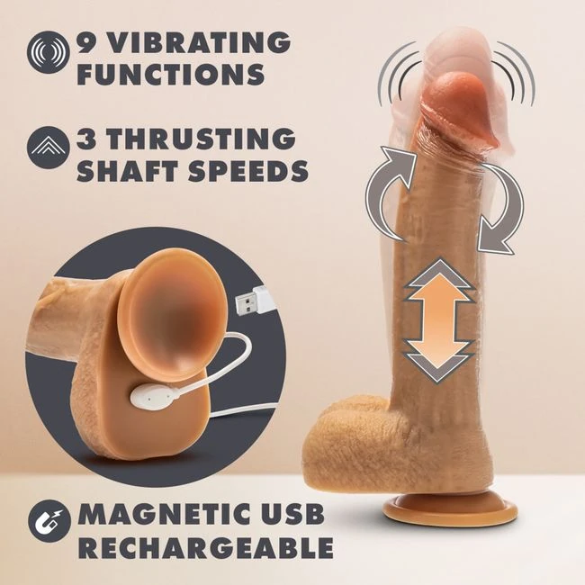 Dr Skin Silicone Dr Phillips 8.5in Thrusting Dildo Tan - How It Feels