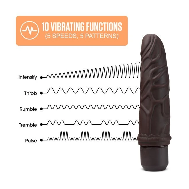 Dr. Skin Silicone Dr. Robert 7 in Vibrating Dildo Brown - How It Feels
