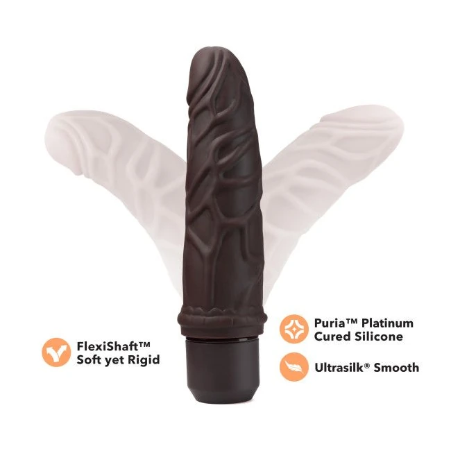 Dr. Skin Silicone Dr. Robert 7 in Vibrating Dildo Brown - Vibration Modes
