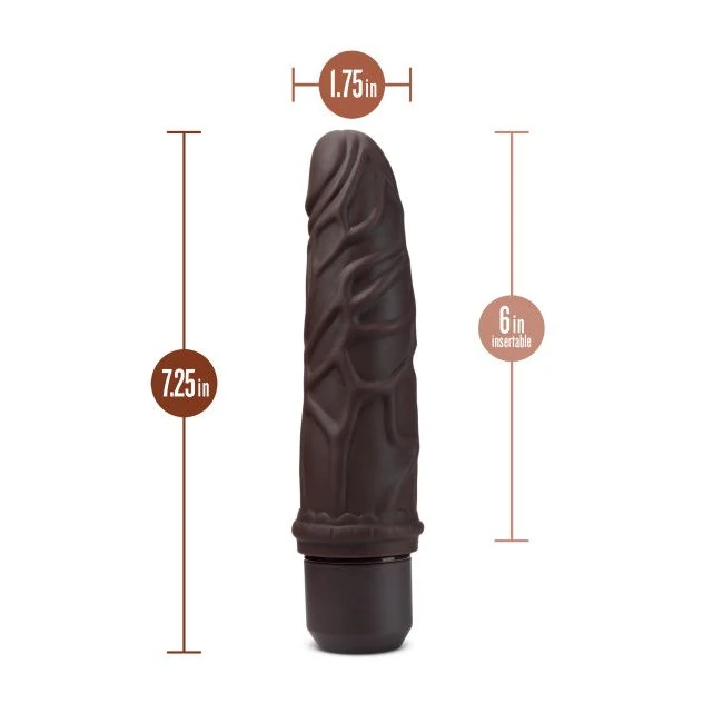 Dr. Skin Silicone Dr. Robert 7 in Vibrating Dildo Brown - Power & Performance