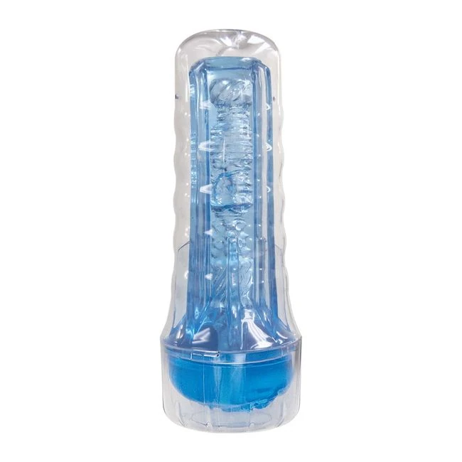 Dream-Lite Crystal Vagina Masturbator Blue - A Soft Sleeve Built for Hand Control