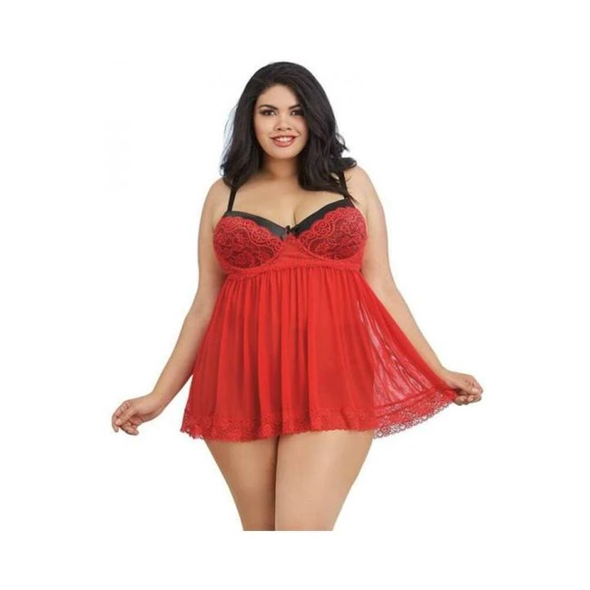 Dreamgirl Plus-size Stretch Mesh and Lace Babydoll with Underwire Push-up Cups, G-string, and Lace O - What Is the Dreamgirl Plus-size Stretch Mesh and Lace Babydoll with Underwire Push-up Cups, G-string, and Lace O?