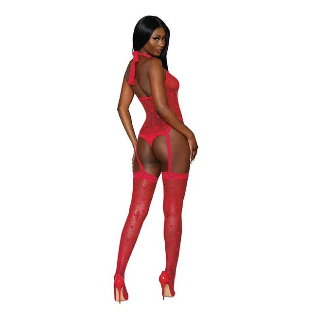Seamless Heart Fishnet Bodystocking Lipstick Red O/s - What Is the Seamless Heart Fishnet Bodystocking Lipstick Red O/s?
