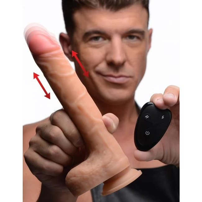 Strap U Real Thrust Thrusti & Vibrating Silicone Dildo W/ Remote Control - Power & Performance