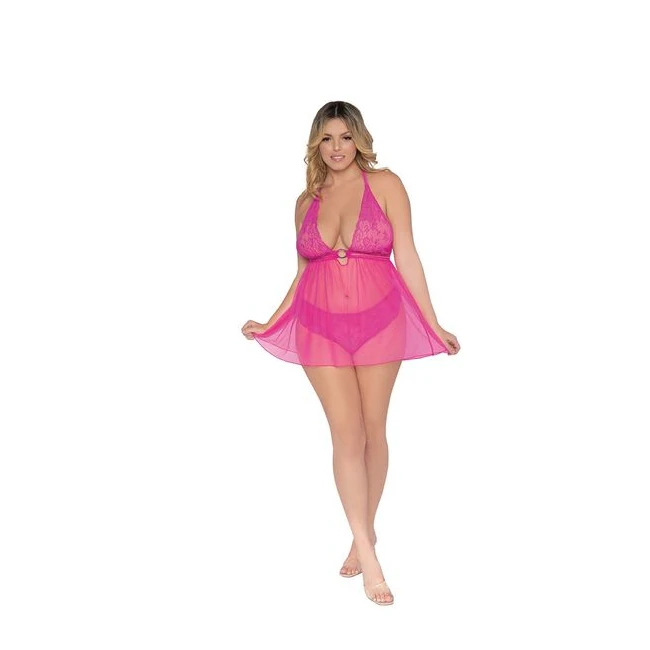 Stretch Lace & Mesh Babydol Paradise Pink Q/s - Fabric & Feel