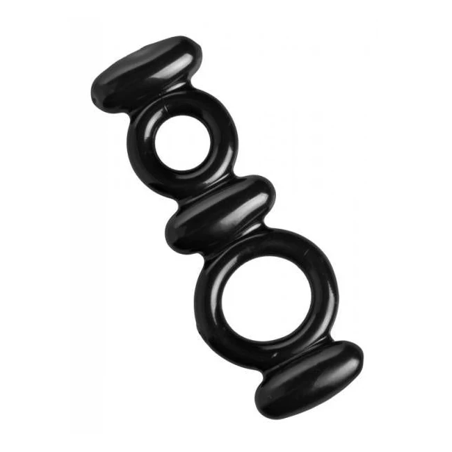 Dual Stretch to Fit Cock and Ball Ring Black - Build & Quality