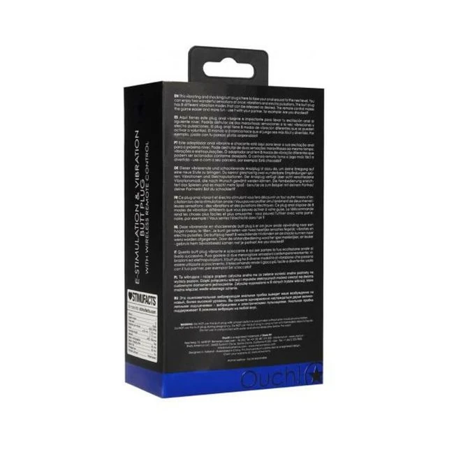 E-stim & Vibrating Butt Plug with Wireless Remote Black - Vibration & Electro Stimulation Features