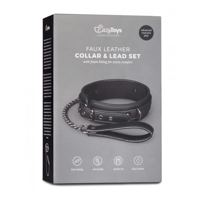 Easy Toys Fetish Collar & Lead Set Black - Build & Quality