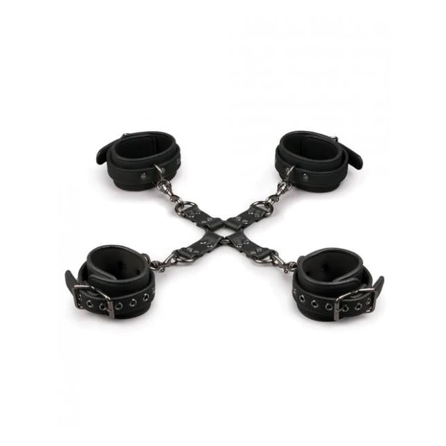 Easy Toys Fetish Hogtie, Ankle & Wrist Cuffs Black - Hardware & Fasteners