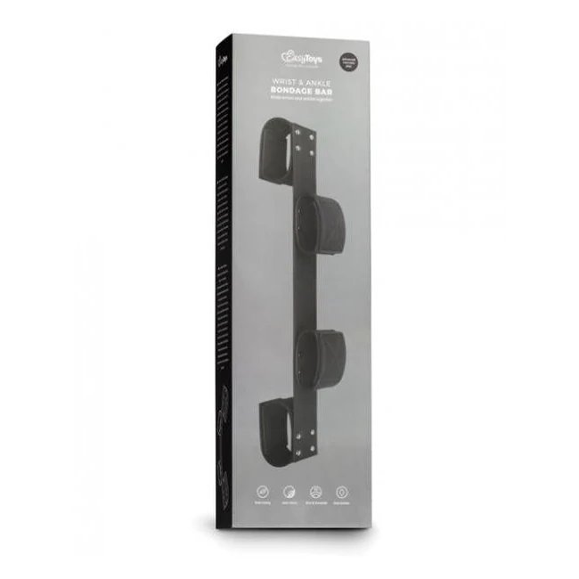 Easy Toys Wrist & Ankle Bondage Bar Black - Hardware & Fasteners