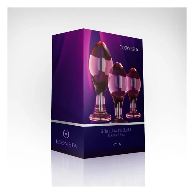 Edonista Kyla 3 Pc Glass Anal Plug Kit - Shape & Comfort