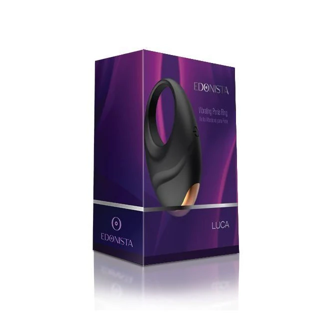 Edonista Luca Vibrating Penis Ring Black - Fit & Sizing