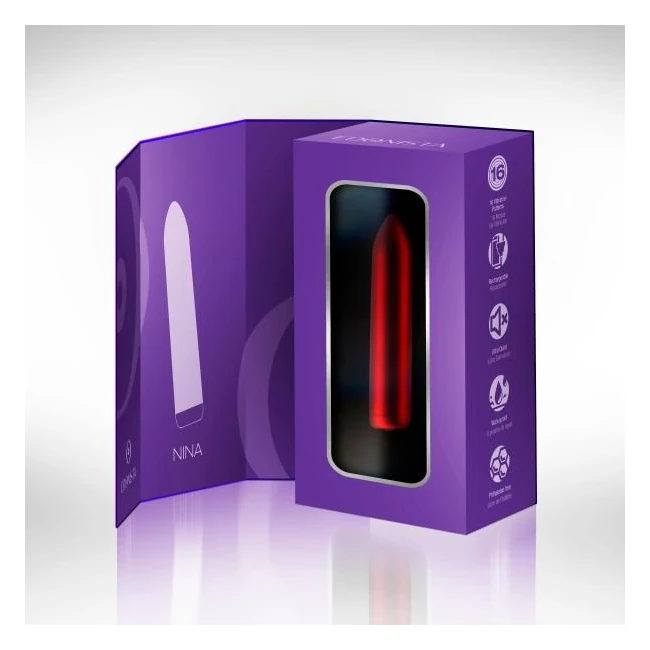 Edonista Nina Bullet Vibrator Red 16 Modes - Vibration Modes