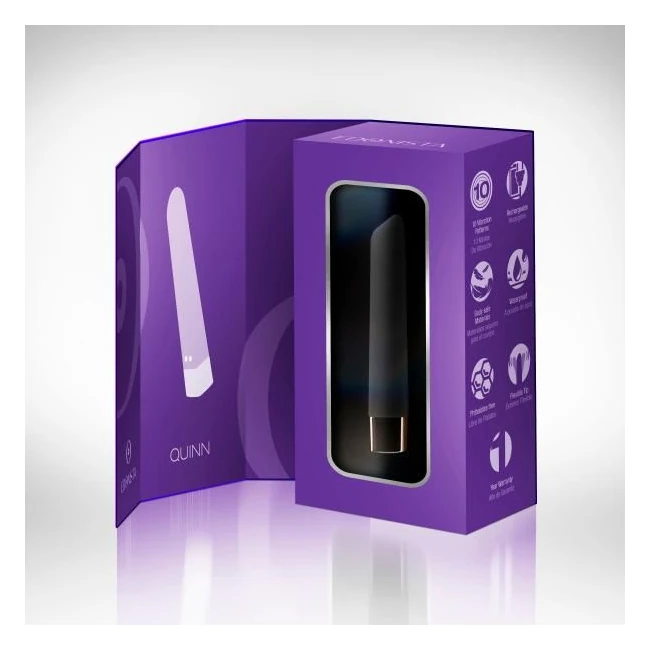 Edonista Quinn Silicone Bullet Vibrator Black 10 Modes - Vibration Modes