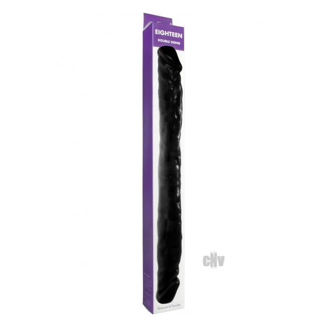 Eighteen Double Ended Dildo Black Kinx - Shape & Texture